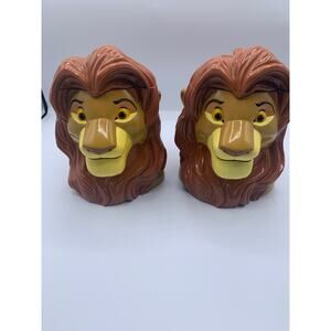 Vintage 1998 Simba "The Lion King" Disney On Ice Flip-Top 2 Cups Mugs Souvenir
